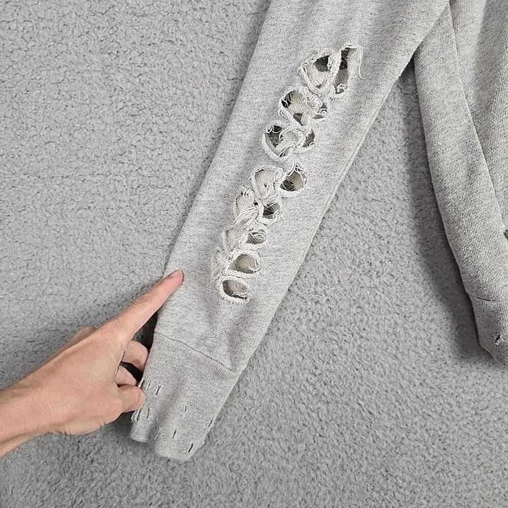 NSF Revolve Lisse Distressed Hoodie Grey, size S - Picture 8 of 9